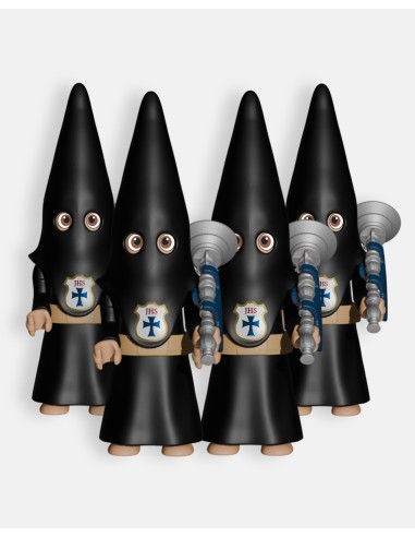 Pack 4 Nazarenos Cola Negro Bocinas P4004 · Semana Santa · Artabán Juguetes