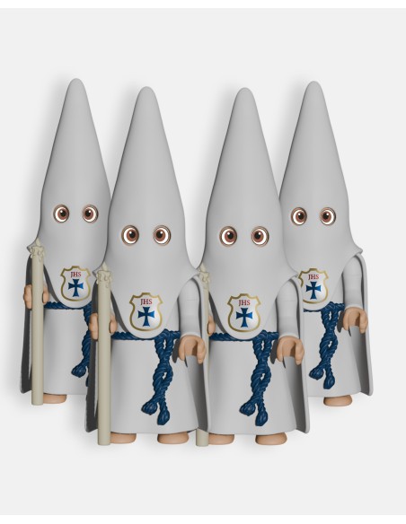 Pack 4 Nazarenos Blanco Cirio P1002 · Semana Santa · Artabán Juguetes