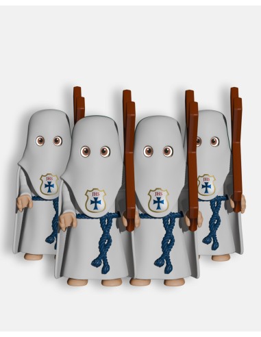 Pack 4 Penitentes Blanco Cruz P1005 · Semana Santa · Artabán Juguetes