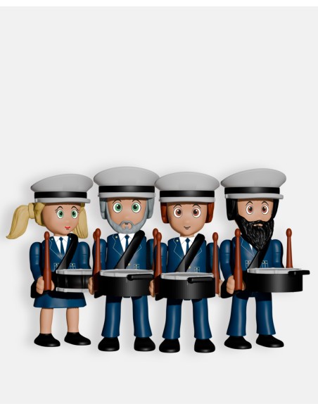 Pack 4 Músicos con Gorra y Tambores P9002 · Semana Santa · Artabán Juguetes