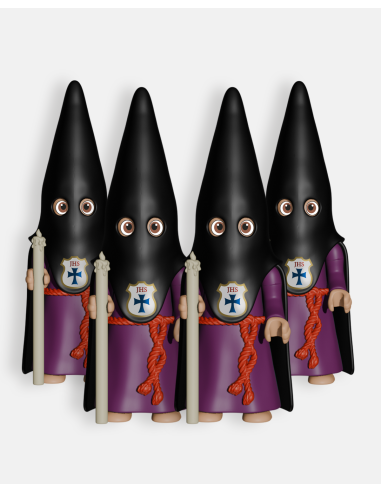 Pack 4 Nazarenos Negro con Cirio B1213 · Semana Santa · Artabán Juguetes