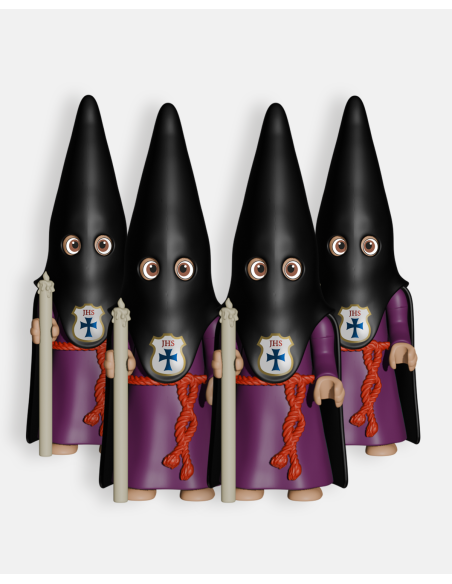 Pack 4 Nazarenos Negro con Cirio B1213 · Semana Santa · Artabán Juguetes