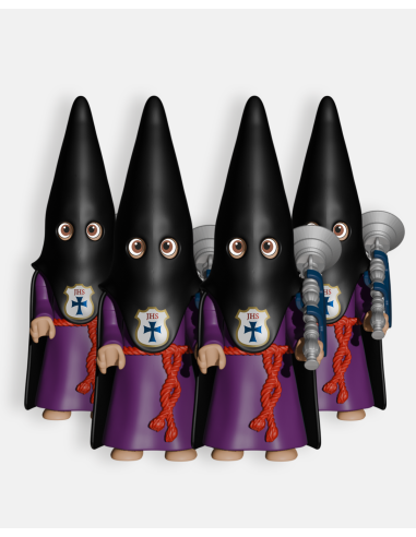 Pack 4 Nazarenos Negro con Bocinas P3004 · Semana Santa · Artabán Juguetes