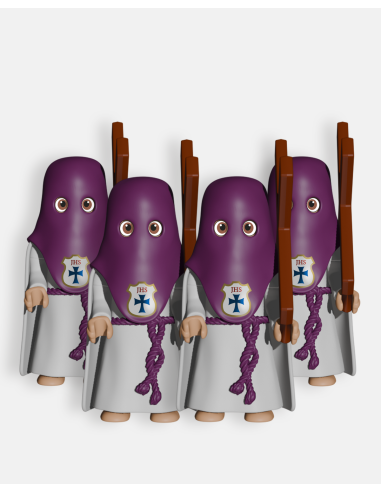 Pack 4 Penitentes Morado con Cruz P2005 · Semana Santa · Artabán Juguetes