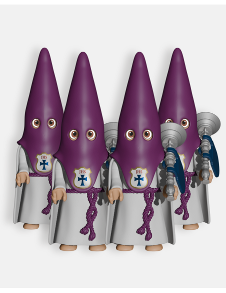Pack 4 Nazarenos Morado con Bocinas P2004 · Semana Santa · Artabán Juguetes