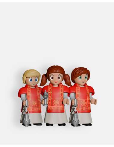 Pack 3 Acólitos Rojos con Naveta e Incensarios P9018 · Semana Santa · Artabán Juguetes