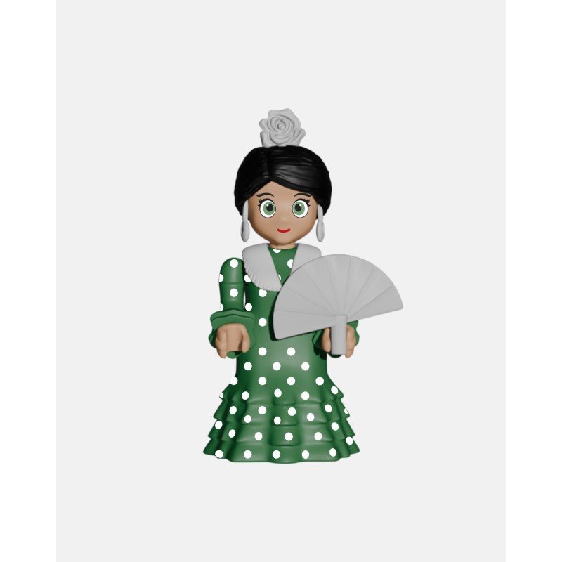 FLAMENCA Verde + Lunares Blancos