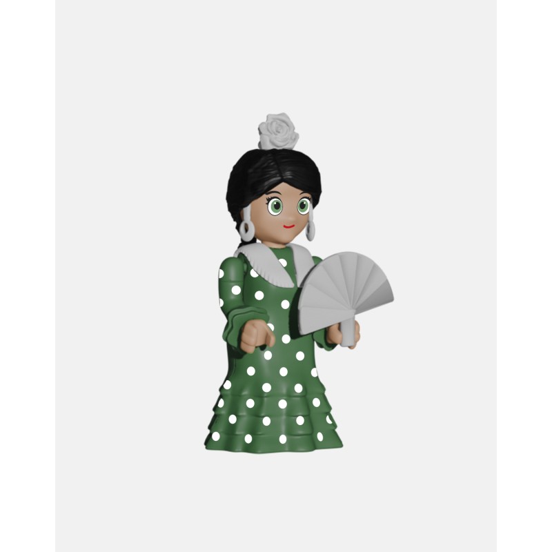 FLAMENCA Verde + Lunares Blancos