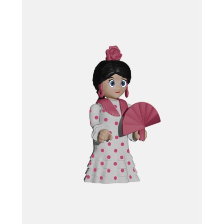 FLAMENCA Blanca + Lunares Rosa Claro