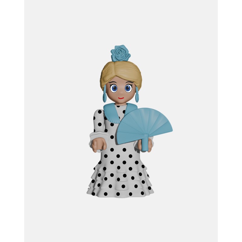 FLAMENCA Blanca + Lunares Negros