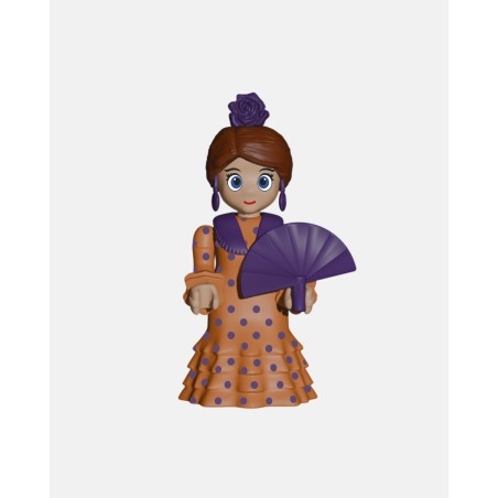 FLAMENCA Naranja + Lunares Morados