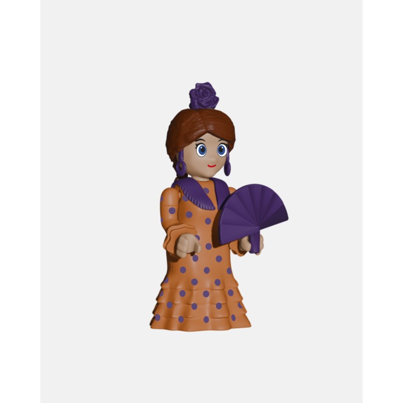 FLAMENCA Naranja + Lunares Morados