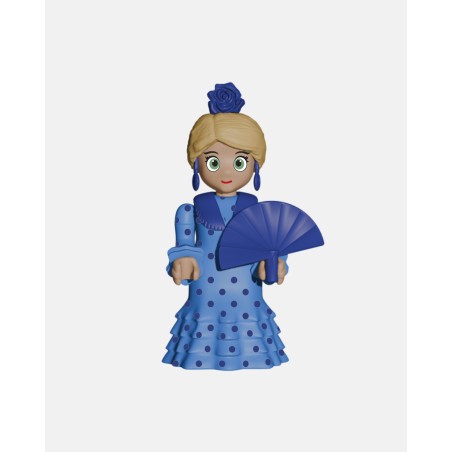 FLAMENCA Celeste + Lunares Azul Oscuro