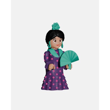 FLAMENCA Morada + Lunares Rosa Fucsia