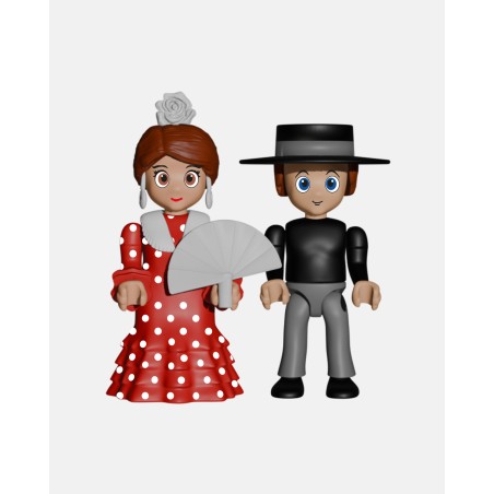 PACK FLAMENCA Roja + HOMBRE de Corto Negro