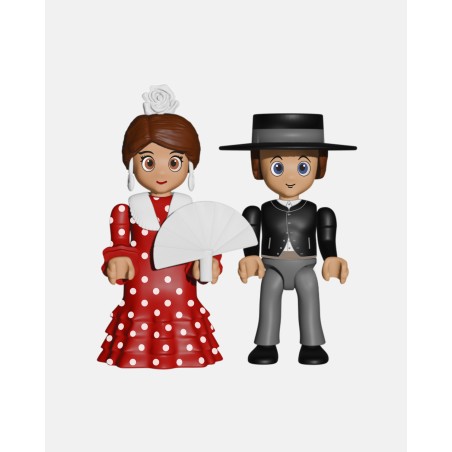 Juguetes de Feria Artabán: pack flamenca roja con hombre de corto negro