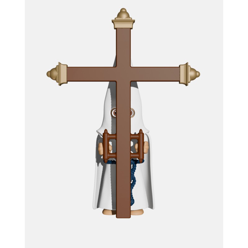 Juguetes Semana Santa Artabán: nazareno blanco de capa con cruz de guía