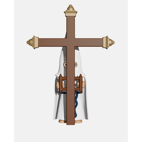 Juguetes Semana Santa Artabán: nazareno blanco de capa con cruz de guía