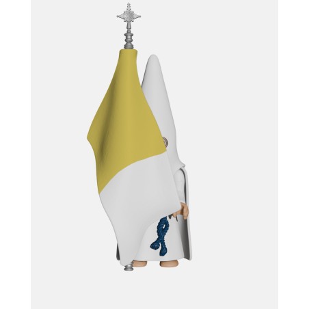 Juguetes Semana Santa Artabán: nazareno blanco de capa con bandera pontificia