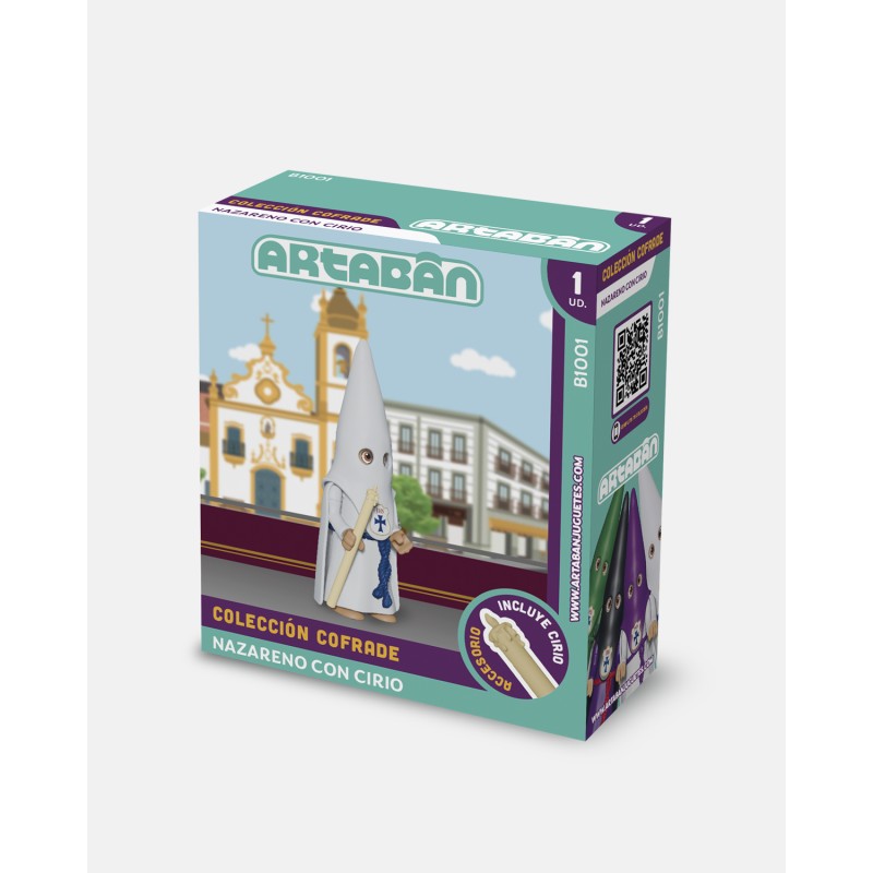 Juguetes Semana Santa Artabán: nazareno blanco de capa con cirio