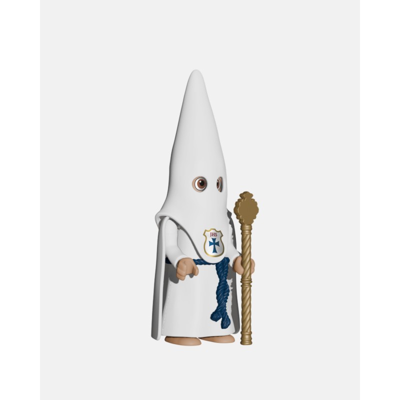 Juguetes Semana Santa Artabán: nazareno blanco de capa con vara dorada