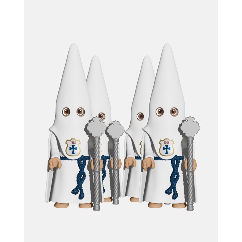 Juguetes Semana Santa Artabán: nazareno blanco de capa con vara larga