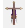 Juguetes Semana Santa Artabán: nazareno morado de capa con cruz de guía