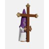 Juguetes Semana Santa Artabán: nazareno morado de capa con cruz de guía