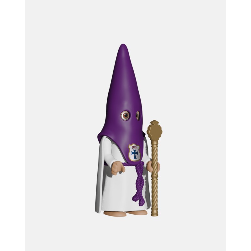 Juguetes Semana Santa Artabán: nazareno morado de capa con vara dorada