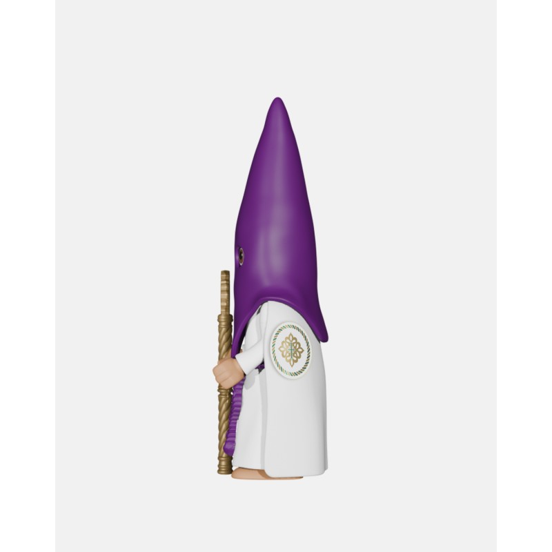 Juguetes Semana Santa Artabán: nazareno morado de capa con vara dorada