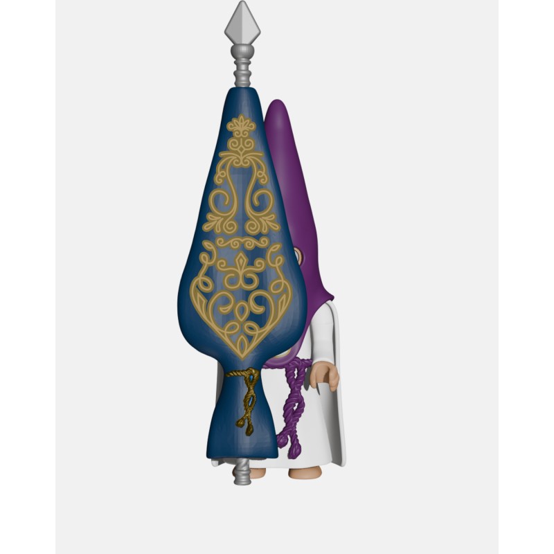 Juguetes Semana Santa Artabán: nazareno morado de capa con bacalao