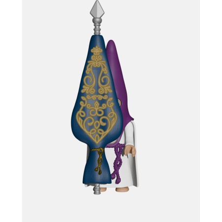 Juguetes Semana Santa Artabán: nazareno morado de capa con bacalao