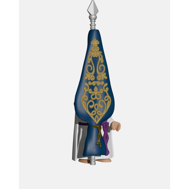 Juguetes Semana Santa Artabán: nazareno morado de capa con bacalao