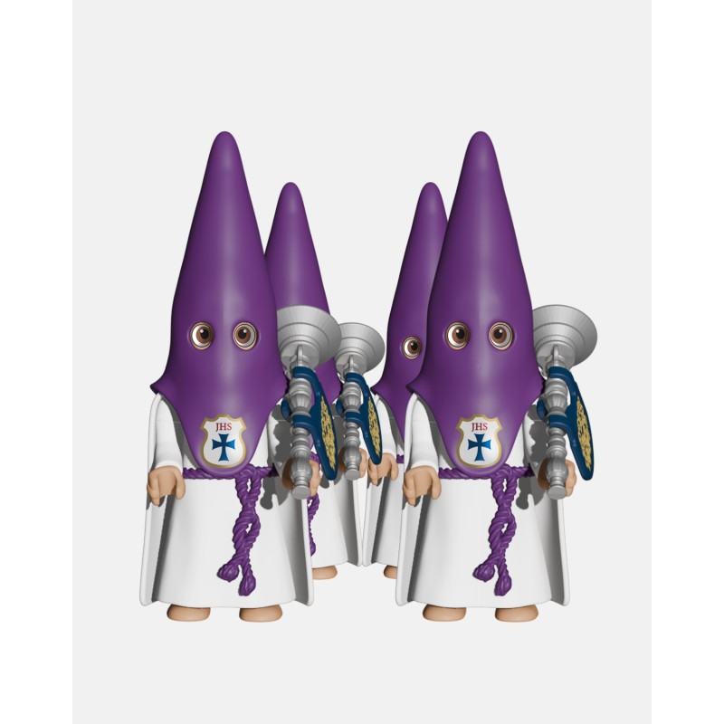 Juguetes Semana Santa Artabán: pack nazareno morado de capa con bocina