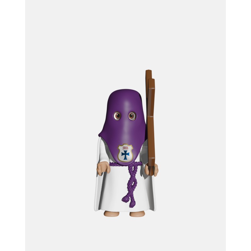 Juguetes Semana Santa Artabán: penitente morado de capa con cruz