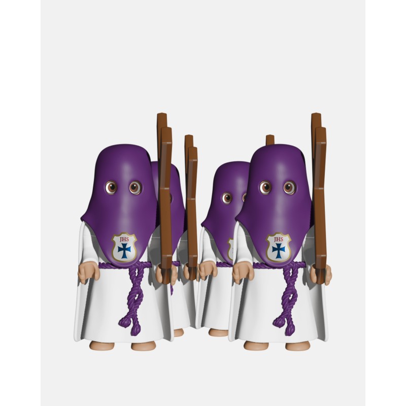 Juguetes Semana Santa Artabán: pack penitente morado de capa con cruz