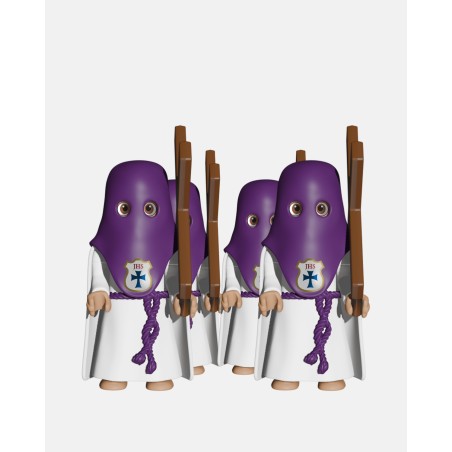 Juguetes Semana Santa Artabán: pack penitente morado de capa con cruz