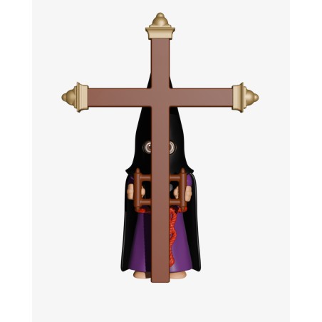 Juguetes Semana Santa Artabán: nazareno negro de capa con cruz de guía