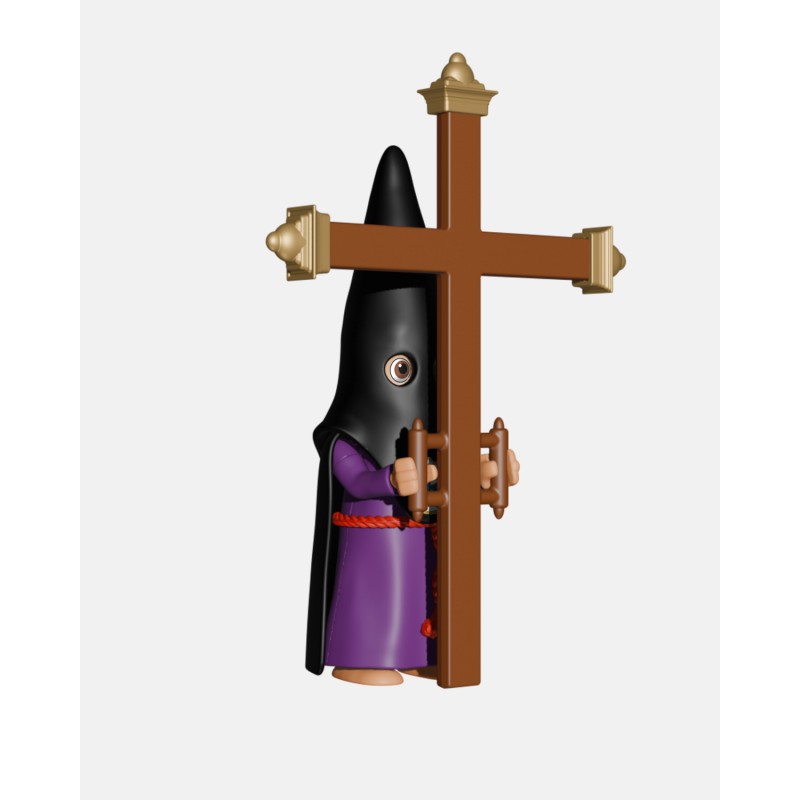 Juguetes Semana Santa Artabán: nazareno negro de capa con cruz de guía