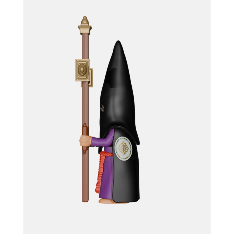 Juguetes Semana Santa Artabán: nazareno negro de capa con cruz de guía