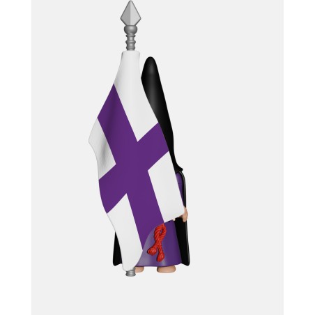 Juguetes Semana Santa Artabán: nazareno negro de capa con bandera de hermandad