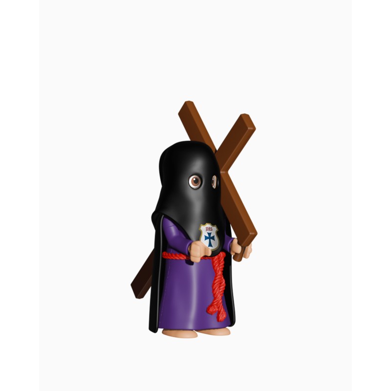 Juguetes Semana Santa Artabán: penitente negro de capa con cruz