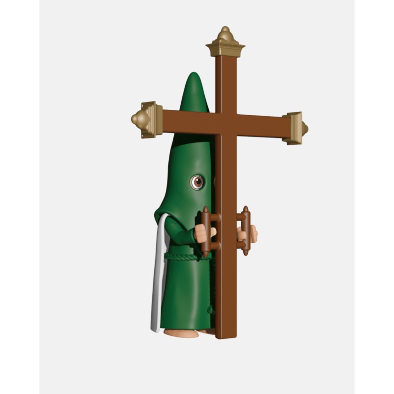 Juguetes Semana Santa Artabán: nazareno verde de capa con cruz de guía