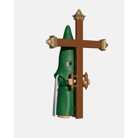 Juguetes Semana Santa Artabán: nazareno verde de capa con cruz de guía