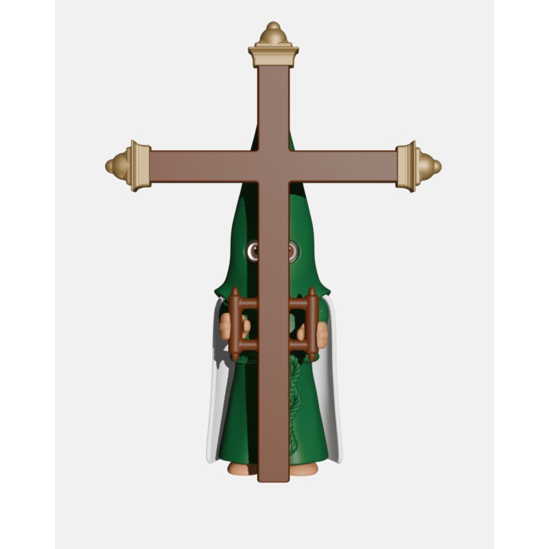 Juguetes Semana Santa Artabán: nazareno verde de capa con cruz de guía