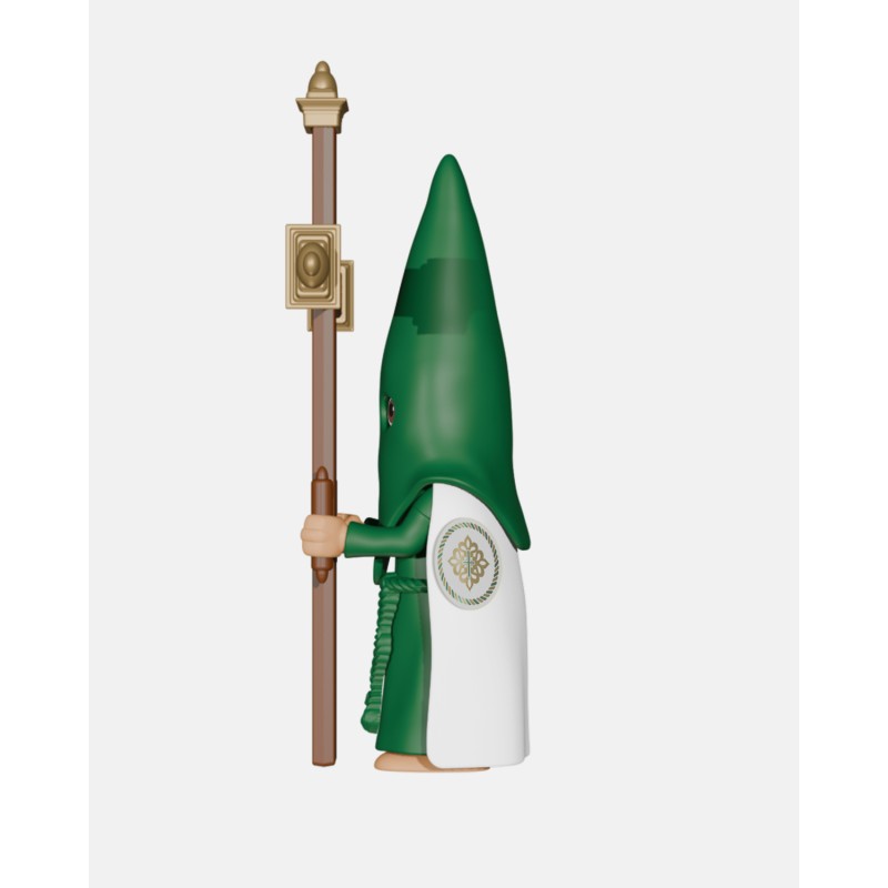 Juguetes Semana Santa Artabán: nazareno verde de capa con cruz de guía