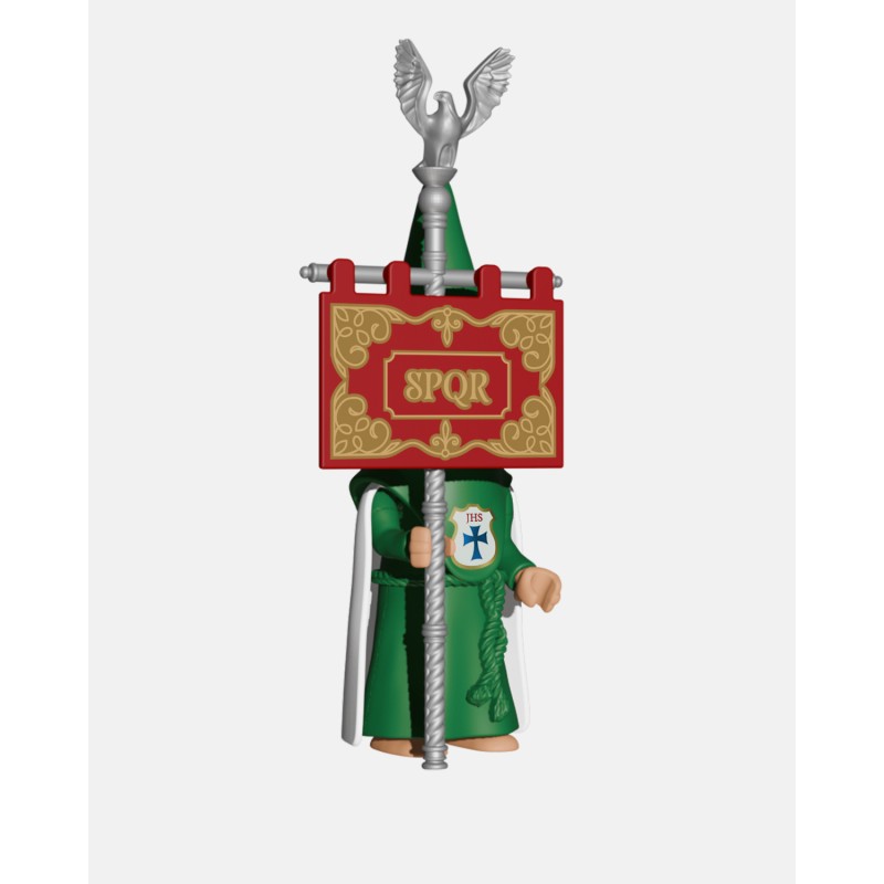 Juguetes Semana Santa Artabán: nazareno verde de capa con senatus