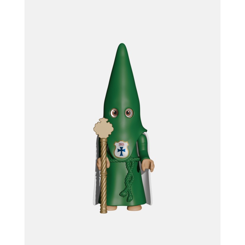 Juguetes Semana Santa Artabán: nazareno verde de capa con vara dorada